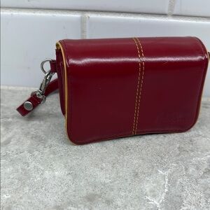 Vintage Tiny Red Wristlet case purse by Gnarley Fish